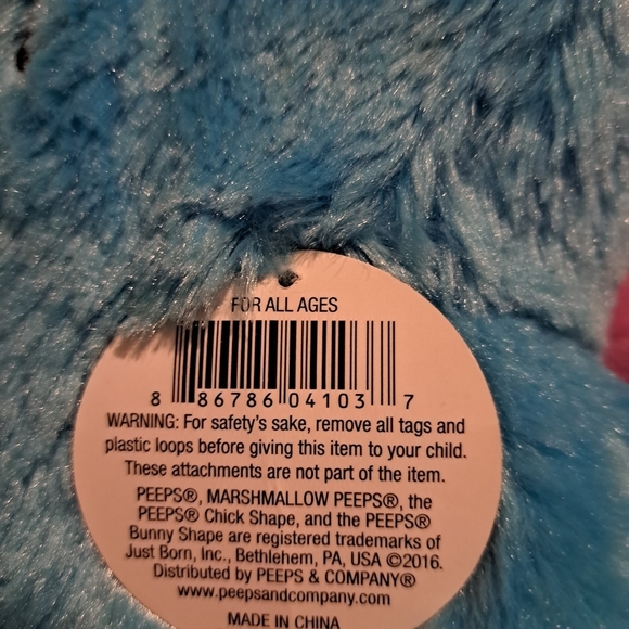 Peeps stuffy bundle, 2 blue bunnies, 1 pink chick - Picture 2 of 5